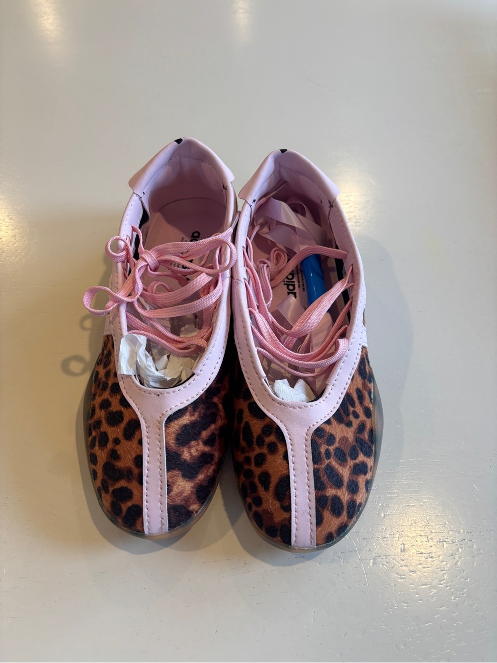Women’s adidas taekwondo Leopard Print Pink Lace-Up Sneakers